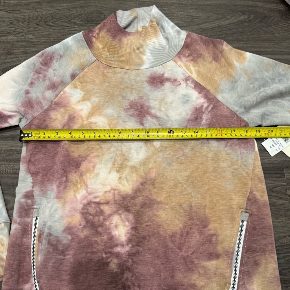 Sweatshirt Project NWT Size M Tie-Dye Zipper Detail Turtleneck Sweatshirt Top - Picture 7 of 8